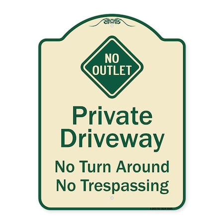 Designer Series-No Turn Around Or Trespassing With No Outlet Symbol